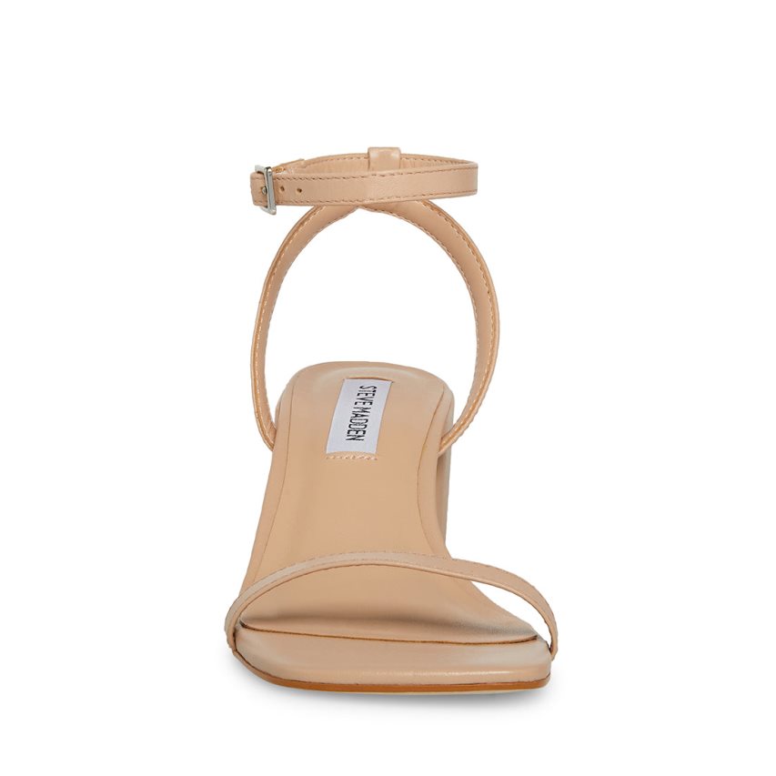 Sandalias Tacones Steve Madden Audrina Natural Cuero Mujer Beige | ES CU130E